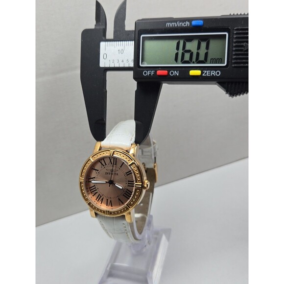 Invicta Wildflower Womens 33mm Rose Gold 50M WR White Leather Watch New Battery main image 12